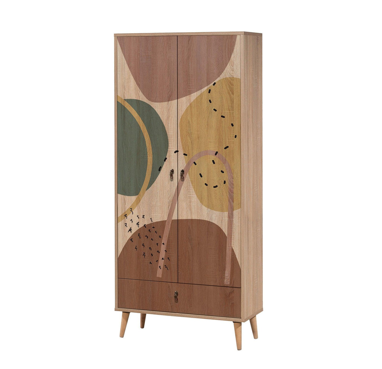 Dulap de Haine City, Multicolor, 80x190x45 cm