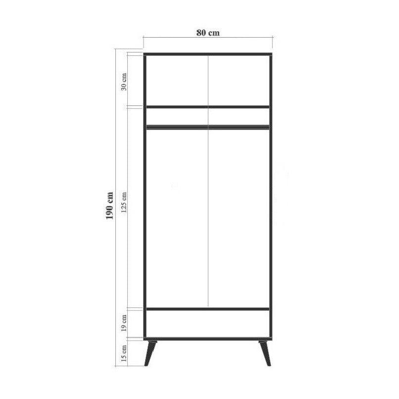 Dulap de Haine City, Multicolor, 80x190x45 cm