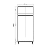 Dulap de Haine City, Multicolor, 80x190x45 cm