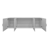 Dulap de haine cu 4 uși și extensie superioară Alvia, Alb, 200x51x240 cm