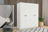 Dulap de Haine cu 6 Usi si 13 Rafturi, Alb, 120x170x41 cm