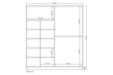 Dulap de Haine cu 6 Usi si 13 Rafturi, Alb, 120x170x41 cm