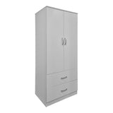 Dulap de haine Alvia cu 2 uși și 2 sertare, Diverse culori, 80x52x180 cm - Dulap de haine Double-leaf wardrobe cu 2 drawers Alvia, Diverse culori, 80x52x180 cm - 383-000173