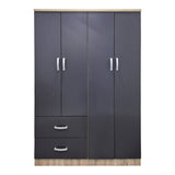 Dulap Lego cu 4 usi si 2 sertare, 121x42x181 cm - Antracit-Sonoma