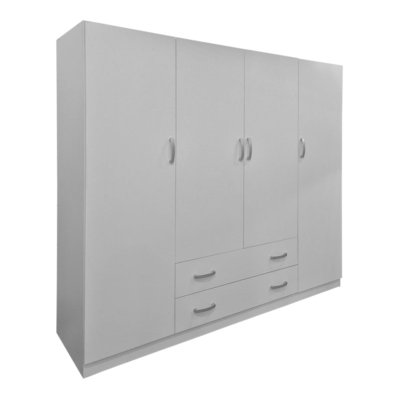 Dulap de haine Alvia cu 4 uși și 2 sertare, Alb - Sonoma, 200x51x180 cm - Dulap de haine Alvia cu 4 uși și 2 sertare, Alb - Sonoma, 200x51x180 cm