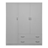 Dulap de haine Alvia cu 3 uși și 2 sertare, Diverse culori, 150x51x180cm - Alb