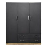 Dulap de haine Alvia cu 3 uși și 2 sertare, Diverse culori, 150x51x180cm - Sonoma-Antracit