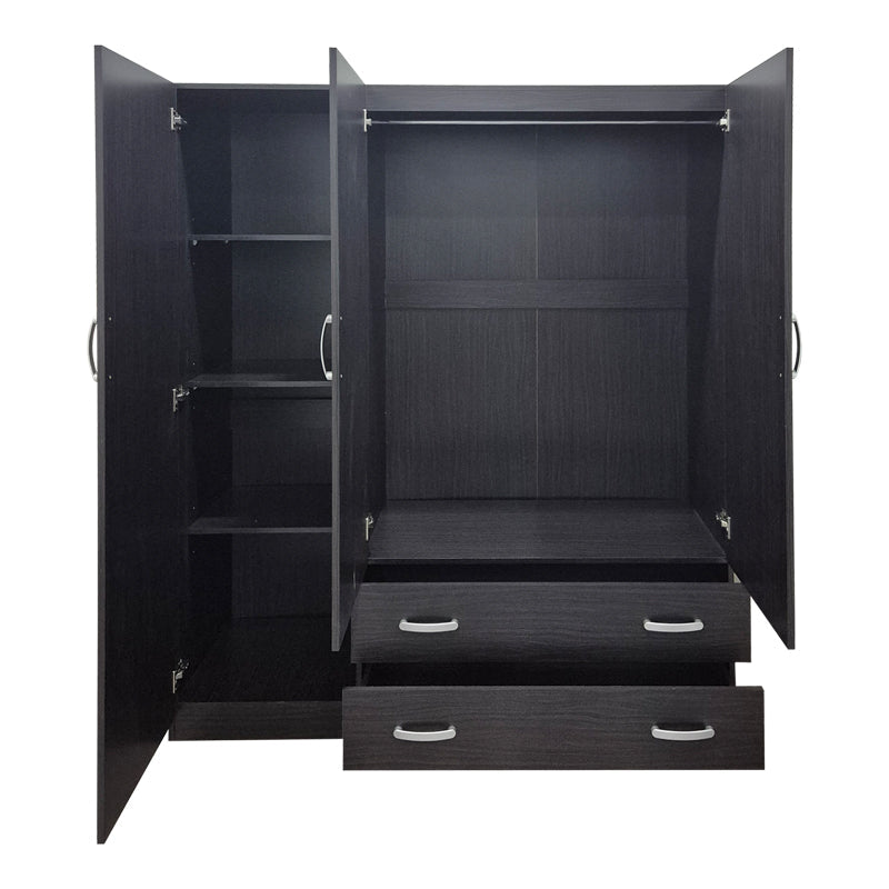 Dulap de haine Alvia cu 3 uși și 2 sertare, Diverse culori, 150x51x180cm - WENGE