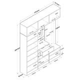 Dulap de hol cu Cuier si Pantofar Zajc cu 12 usi, Alb (diverse dimensiuni) - Alb