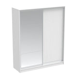 Dulap dormitor cu 2 usi glisante cu oglinda Aparador, Alb - Stejar, 180x60x220 cm - Alb