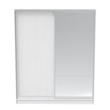 Dulap dormitor cu 2 usi glisante cu oglinda Aparador, Alb - Stejar, 180x60x220 cm - Alb