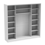 Dulap dormitor cu 2 usi glisante cu oglinda Aparador, Alb - Stejar, 240x60x240 cm - Alb