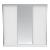 Dulap dormitor cu 2 usi glisante cu oglinda Aparador, Alb - Stejar, 240x60x240 cm - Alb