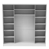 Dulap dormitor cu 2 usi glisante cu oglinda Aparador, Alb - Stejar, 240x60x240 cm - Alb