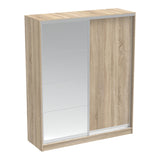 Dulap dormitor cu 2 usi glisante cu oglinda Aparador, Alb - Stejar, 180x60x220 cm - Dulap dormitor cu 2 usi glisante cu oglinda Aparador, Alb - Stejar, 180x60x220 cm