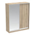 Dulap dormitor cu 2 usi glisante cu oglinda Aparador, Alb - Stejar, 180x60x220 cm