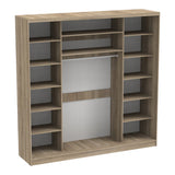 Dulap dormitor cu 2 usi glisante cu oglinda Aparador, Alb - Stejar, 240x60x240 cm - Stejar
