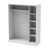Dulap dormitor cu oglinda Korredor, Alb - Stejar, 160x60x220 cm - Alb