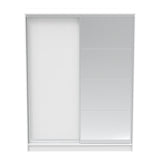 Dulap dormitor cu oglinda Korredor, Alb - Stejar, 160x60x220 cm - Alb