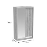 Dulap Korredor cu usi glisante si oglinda, 120x60x220 cm - Alb
