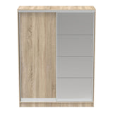Dulap dormitor cu oglinda Korredor, Alb - Stejar, 160x60x220 cm - Stejar