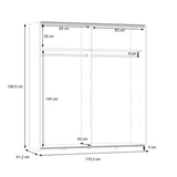 Dulap dormitor Noez, Stejar, 170x61x190 cm