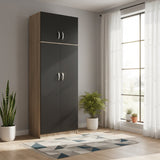 Dulap Athos cu 2 usi si loft, 80x42x240 cm - Dulap Athos cu 2 usi si loft, 80x42x240 cm - 383-000086