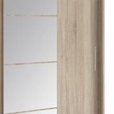Dulap Elodie cu 3 usi culisante cu oglinda, Alb - Sonoma, 200x61x216 cm - Sonoma