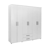 Dulap Haine GRD-662-BB-4 Home Collection® White, 6 usi, 2 sertare, Alb, 206x213x52 cm