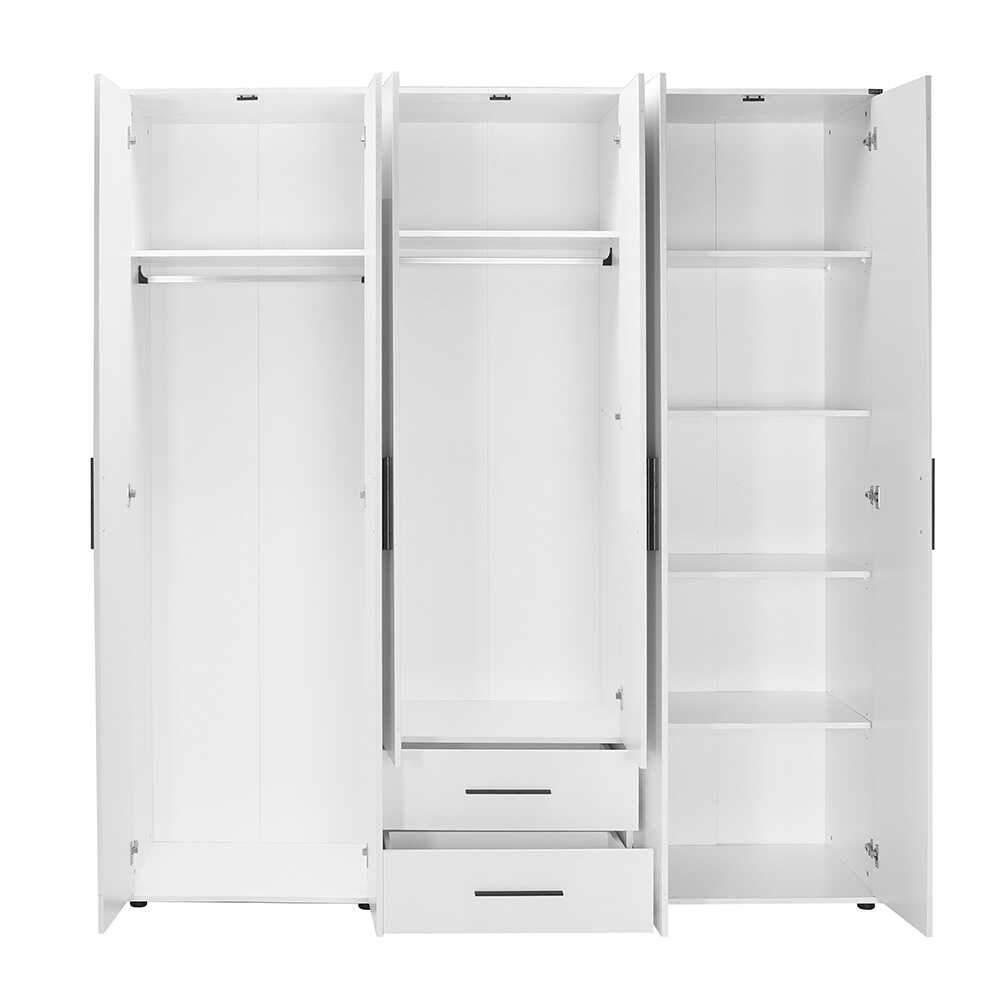 Dulap Haine GRD-662-BB-4 Home Collection® White, 6 usi, 2 sertare, Alb, 206x213x52 cm