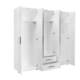 Dulap Haine GRD-662-BB-4 Home Collection® White, 6 usi, 2 sertare, Alb, 206x213x52 cm