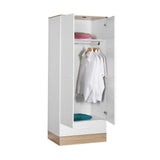 Dulap Haine GRD-821-MB-2 Home Collection® Base, 2 usi cu sertar si umeras, Alb, 80x198x52 cm