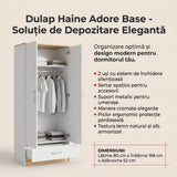 Dulap Haine GRD-821-MB-2 Home Collection® Base, 2 usi cu sertar si umeras, Alb, 80x198x52 cm