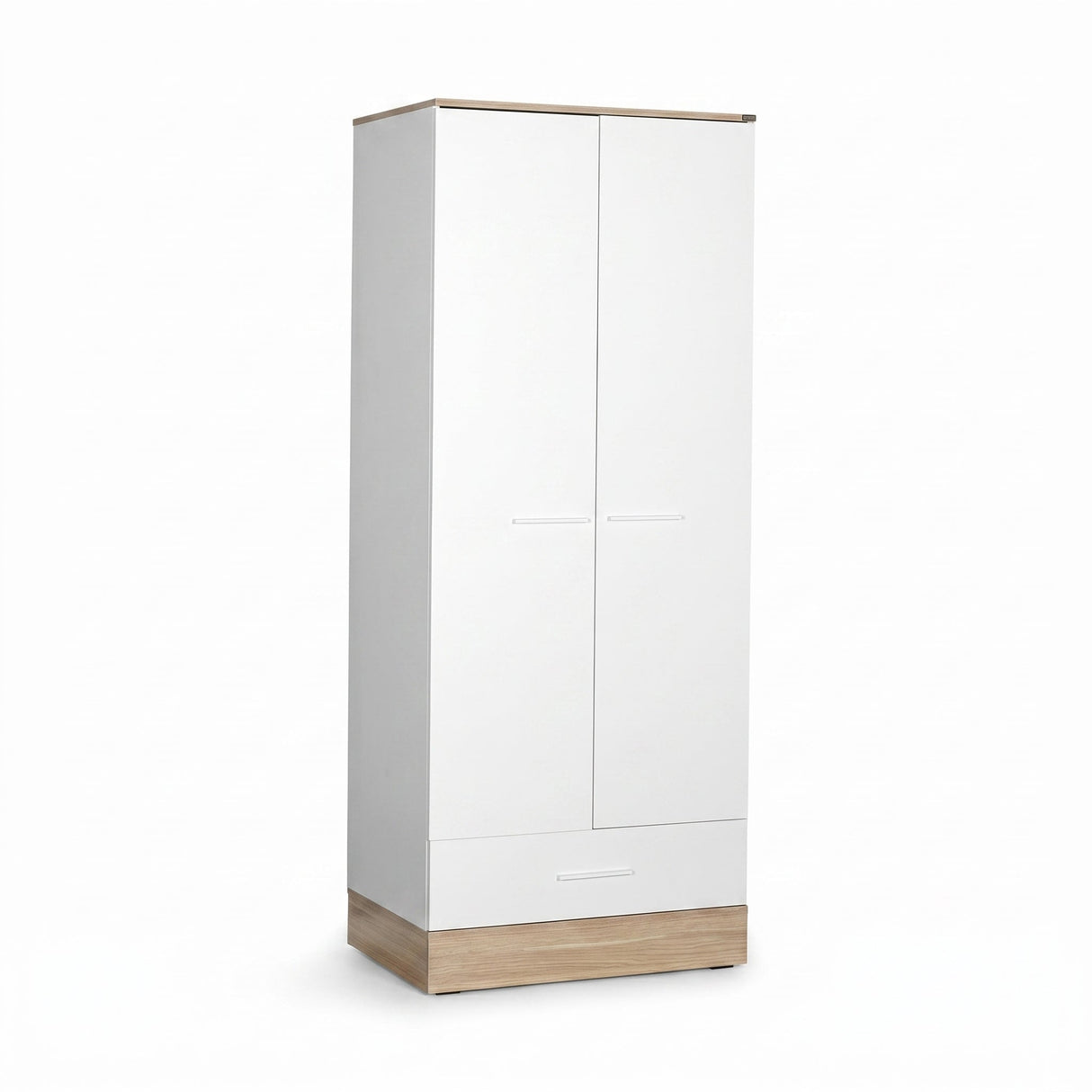 Dulap Haine GRD-821-MB-2 Home Collection® Base, 2 usi cu sertar si umeras, Alb, 80x198x52 cm