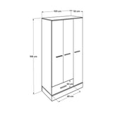 Dulap Haine GRD-831-MB-3 Home Collection® Base, 3 usi, 1 sertar, Alb, 103x198x52 cm