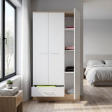 Dulap Haine GRD-831-MB-3 Home Collection® Base, 3 usi, 1 sertar, Alb, 103x198x52 cm