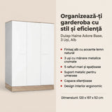 Dulap Haine GRD-830-MB-3 Home Collection® Base, 3 usi, Alb, 120x197x52 cm