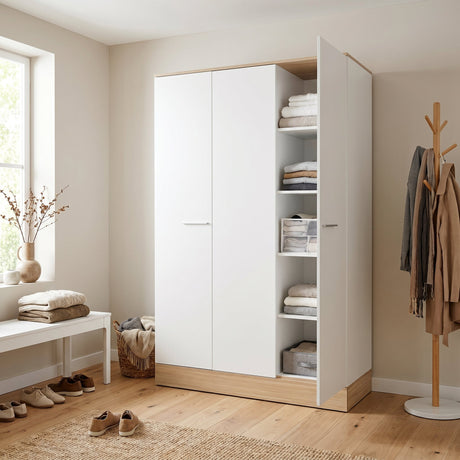 Dulap Haine GRD-830-MB-3 Home Collection® Base, 3 usi, Alb, 120x197x52 cm
