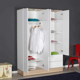 Dulap Haine GRD-842-MB-3 Home Collection® Base, 4 usi, 2 sertare, Alb, 137x198x52 cm