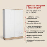 Dulap Haine GRD-842-MB-3 Home Collection® Base, 4 usi, 2 sertare, Alb, 137x198x52 cm