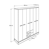 Dulap Haine GRD-862-MB-4 Home Collection® Base, 6 usi, 2 sertare, Alb, 206x224x52 cm