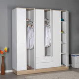 Dulap Haine GRD-862-MB-4 Home Collection® Base, 6 usi, 2 sertare, Alb, 206x224x52 cm