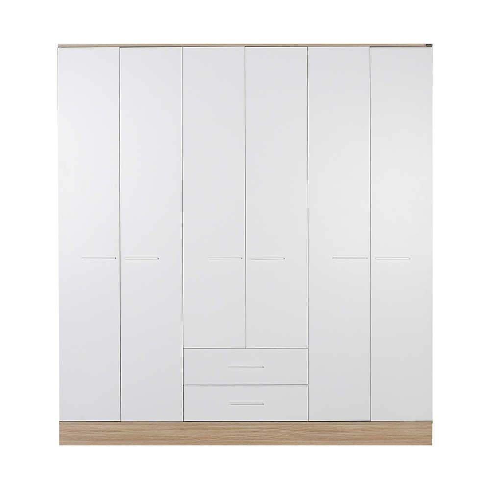 Dulap Haine GRD-862-MB-4 Home Collection® Base, 6 usi, 2 sertare, Alb, 206x224x52 cm