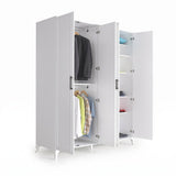 Dulap Haine GRD-1040-DD-3 Home Collection® Country, 4 usi, Alb, 180x224x62 cm