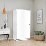 Dulap Haine SWD-436-BB-2 Home Collection® cu 2 usi glisante si 6 compartimente, Alb, 94x182x52 cm