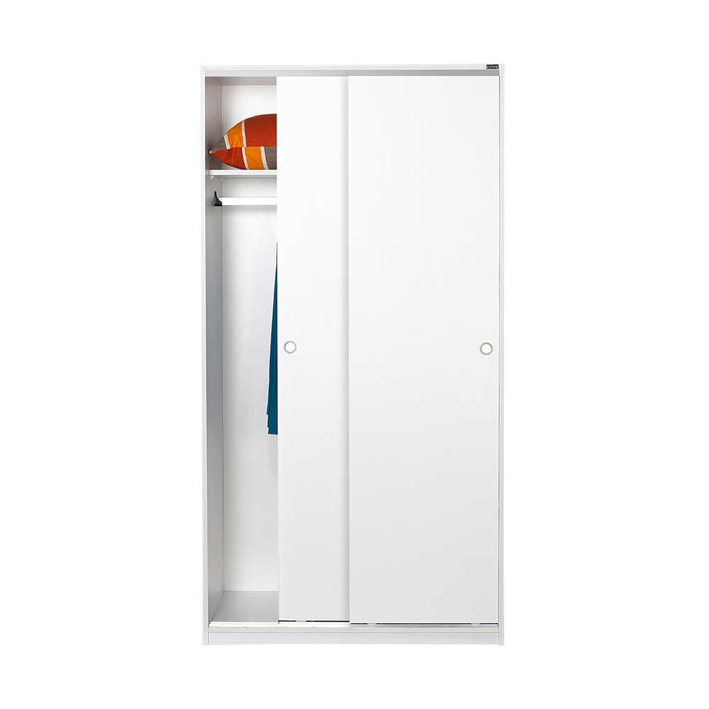 Dulap Haine SWD-436-BB-2 Home Collection® cu 2 usi glisante si 6 compartimente, Alb, 94x182x52 cm