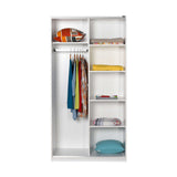 Dulap Haine SWD-436-BB-2 Home Collection® cu 2 usi glisante si 6 compartimente, Alb, 94x182x52 cm