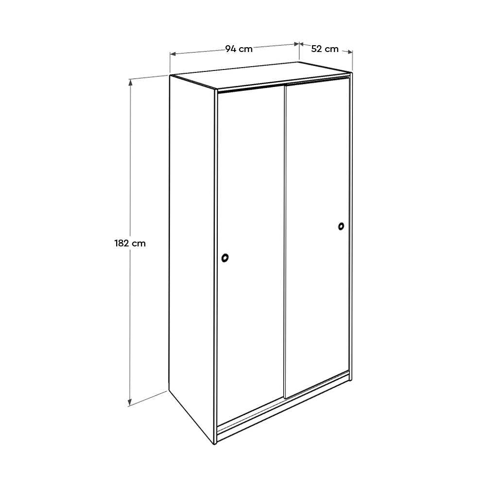 Dulap Haine SWD-436-BB-2 Home Collection® cu 2 usi glisante si 6 compartimente, Alb, 94x182x52 cm