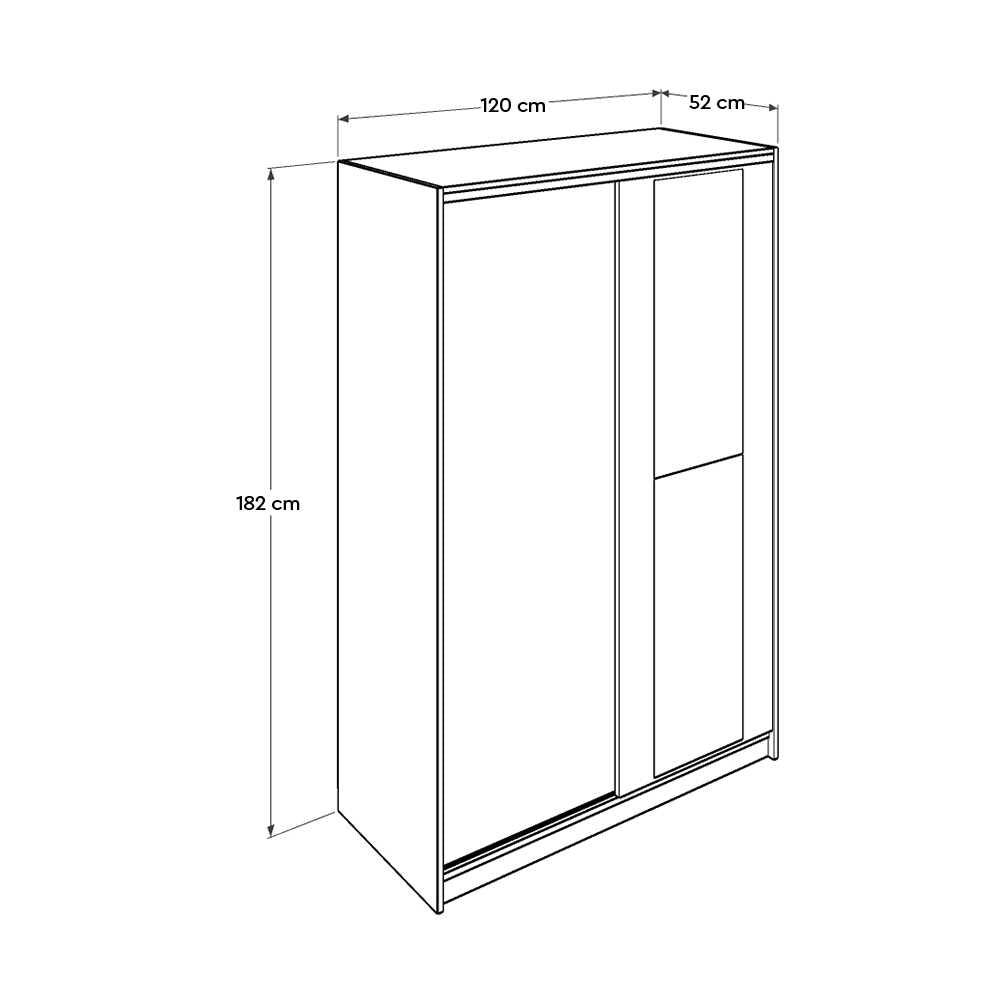 Dulap Haine SWD-512-BB-2 Home Collection® Elit Mediu, 2 usi glisante cu oglinda, Alb - Natur - Sonoma, 120x182x52 cm - Dulap Haine SWD-512-BB-2 Home Collection® Elit Mediu, 2 usi glisante cu oglinda, Alb - Natur - Sonoma, 120x182x52 cm | SKU: SWD-512-TT-2, SWD-512-SN-2