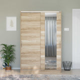 Dulap Haine SWD-512-BB-2 Home Collection® Elit Mediu, 2 usi glisante cu oglinda, Alb - Natur - Sonoma, 120x182x52 cm - Natur | SKU: SWD-512-TT-2